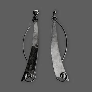 SOLD- Silver Abstract Earrings